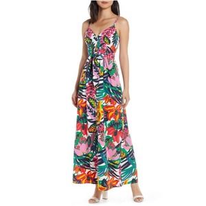 J. CREW Cotton Floral Button Front Maxi Dress